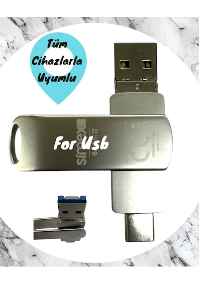 iPhone Flash Bellek Apple Uyumlu iOS  256 Gb Otg Usb Type C Flash Bellek Disk Pc