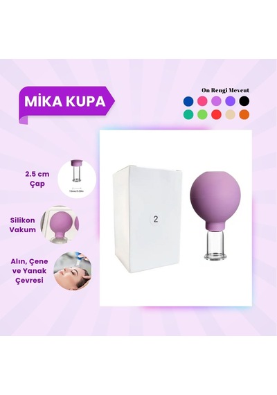 Silikon Vakumlu Mika Yüz Masaj Kupası No:2 Mor Çok Renkli