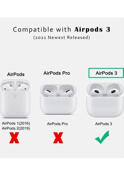 Fadex Apple AirPods 3.nesil İle Uyumlu Kılıf Askı Aparatlı Lansman Siyah Renk Tonu