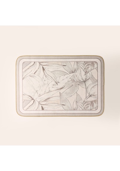 Soft Leaf Dikdörtgen Sihirli Banyo Paspası - Ekru - 50x70 Cm Çok Renkli