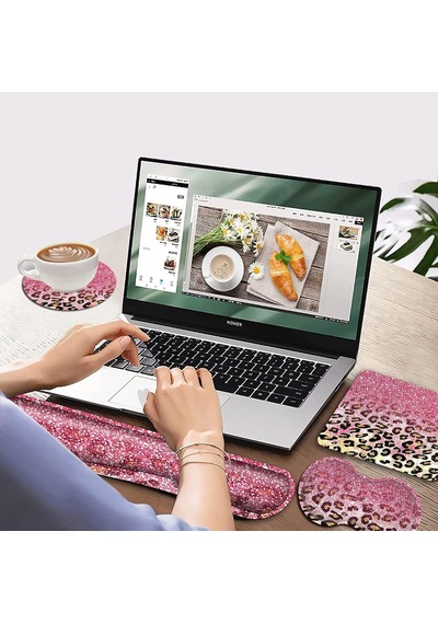 Tr Ergonomik Mouse Pad Klavye Bilek Desteği, Ofis Oyun Çalışma Bilgisayarları İçin Kaymaz Kauçuk Taban, Kolay Yaz