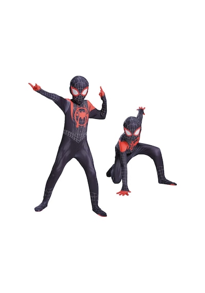 Cadılar Bayramı Miles Morales Kostüm Erkek Çocuk Kostüm Siyah