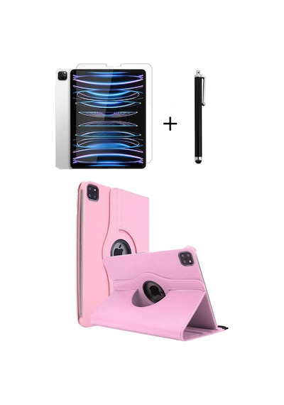 Apple Uyumlu iPad Pro 4. Nesil M2 2022 11 Inç 360 Dönebilen Standlı Tablet Kılıfı Ekran Koruyucu Ve Kalem Seti Kılıf