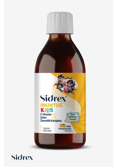 Imuntus Kids Portakal Aromalı C Vitamini, Çinko Ve Zencefilli Komplex İçeren Gıda Takviyesi 150ml