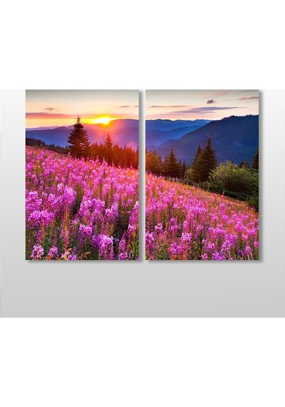 Akasya Ve Muhteşem Doğa Kanvas Tablo 100x90cm Çok Renkli