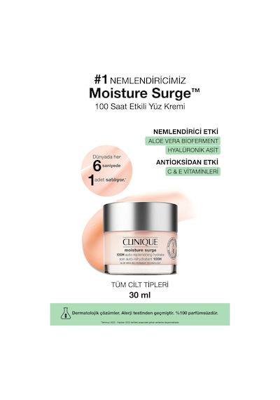 Aloe Vera İçerikli Moisture Surge 100 Saat Etkili Nemlendirici Ve Ferahlatıcı Yüz Kremi 30 Ml