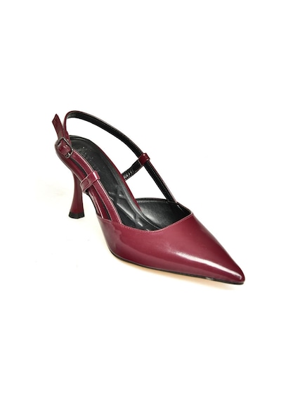 Fox Shoes U480441108 Bordo Rugan İnce Topuklu Kadın Abiye Ayakkabı Bordo