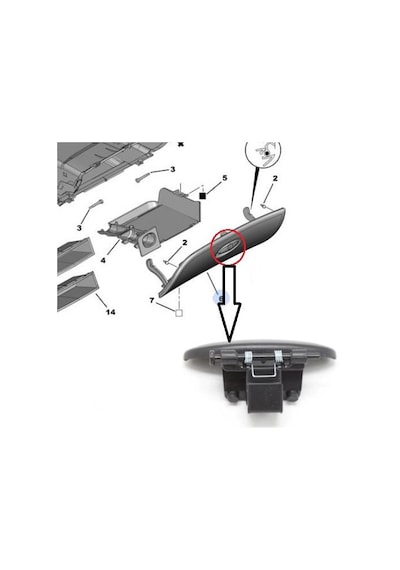 Torpido Kapak Acma Mandalı Yaylı Peugeot 206 1997- 8218C8-8218Q2-