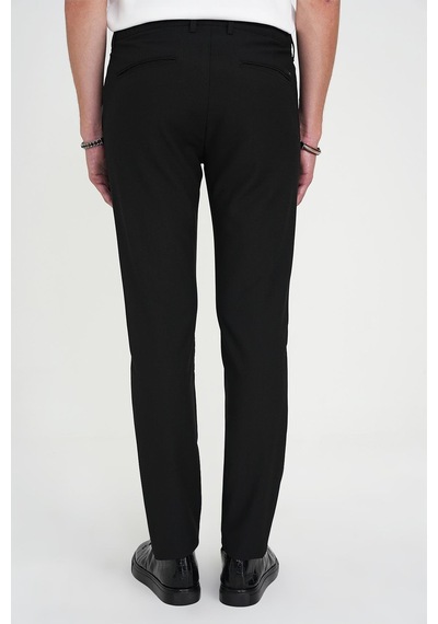 Efor Comfort Fit Beli Lastikli Dokulu Siyah Jogger Pantolon P 1192 Siyah