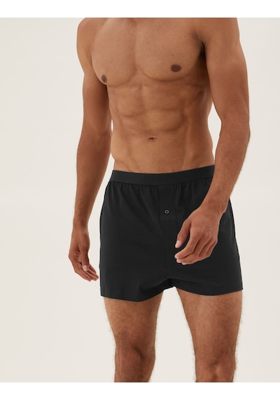 Marks & Spencer Saf Pamuklu 5'li Nefes Alabilir:trade Mark: Boxer Seti Siyah