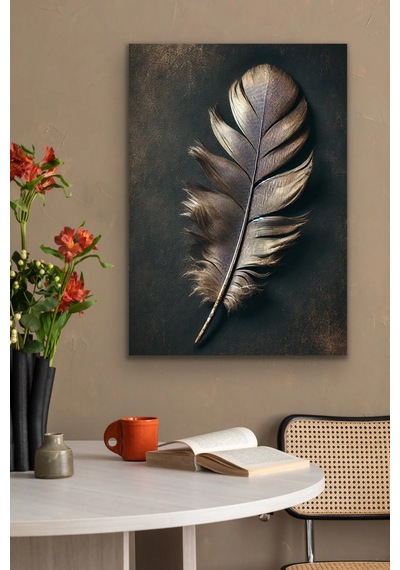 Bronz Tüy Kanvas Tablo 70x100cm Çok Renkli