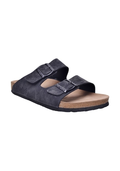 Fly Soft S902.002 Unısex Çift Tokalı Mantar Taban Comfort Terlik Siyah Siyah