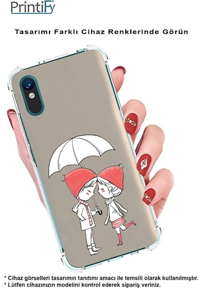 Oneplus 9 Pro Uyumlu Köşe Korumalı Aşk Tasarımlı Şeffaf Airbag Silikon Kılıf Şeffaf