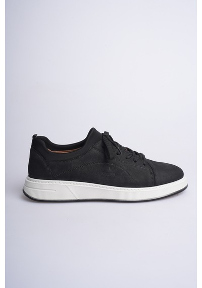 Fame Step Hakiki Deri Erkek Sneaker Ayakkabı Günlük Rahat Ortopedik Spor Como Siyah