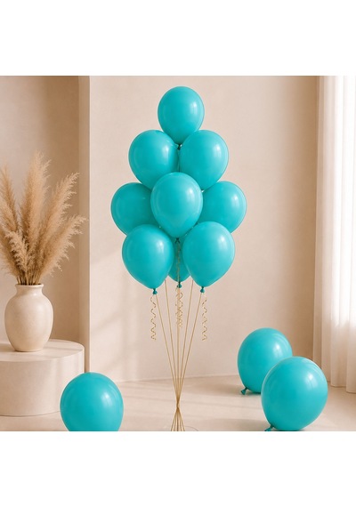 Turkuaz Renk Lateks Pastel Balon 30 Cm - 50 Adet