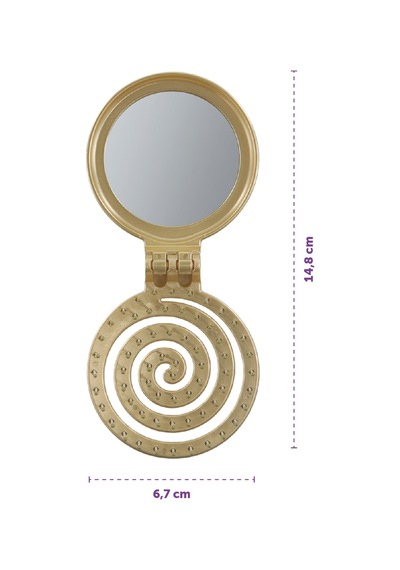 Beauty Makaron Metalik Saç Fırçası - 3d Esnek, Aynalı, Çanta Boy - Compact Detangler Altın