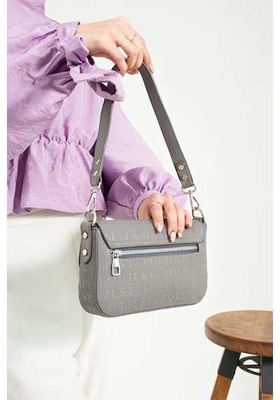 Just Polo Kadın Uzun Ayarlanabilir Askılı Şık El Ve Omuz Çantası Ebat : 23 X 14 Cm Shoulder Bag Gri