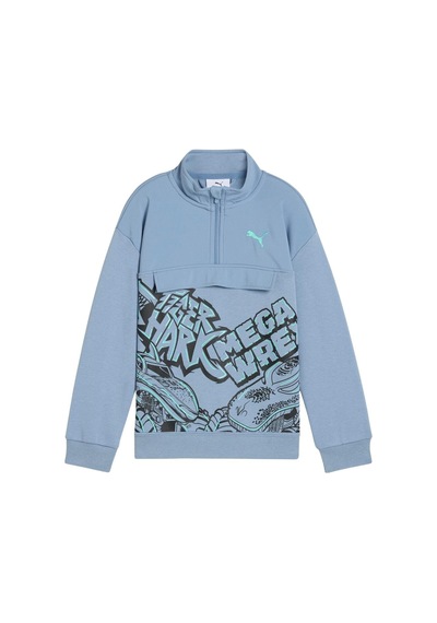 Puma X Hot Wheels Monster Trucks Pullover Çocuk Sweatshirt Mavi Mavi