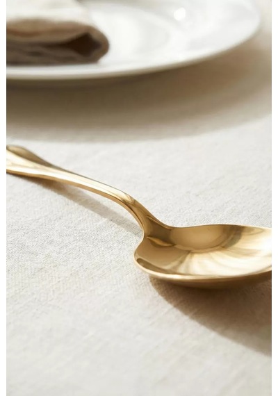Gold Büyük Boy Paslanmaz Çelik Servis Kaşığı & Profesyonel Sunum Gereci 25 Cm Çok Renkli