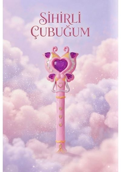 Kelebek Tasarımlı Sesli Ve Işıklı 30 Cm Boyutunda Eğlenceli Oyuncak Sihirli Değnek Pembe