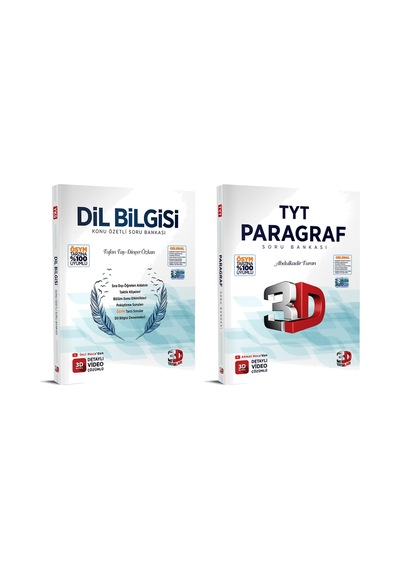 3d Yayınları Dilbilgisi Konu Özetli Soru Bankası Ve Tyt Paragraf Soru Bankası Set 2 Kitap