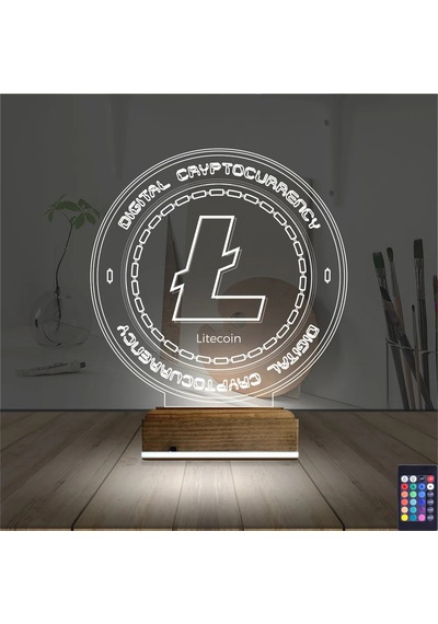 Luvivia Crypto Lite Coin 3d Lamba - Masa Gece Lambası Şeffaf