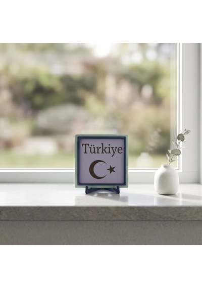Türkiye Yazılı Zarif Dekoratif Parça, Çalışma Masanız İçin Modern Ve Anlamlı Bir Dokunuş 10x10 Cm