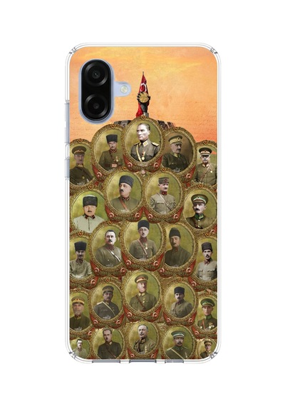 Samsung Galaxy A07 Uyumlu Atatürk Ve Kurtuluş Savaşı Komutanları Baskılı Silikon Kılıf Renkli