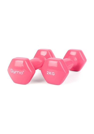 Gymo Hex Shape Vinil Dambıl 2x2kg Pembe
