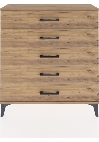 Arges Şifonyer 5 Çekmeceli 88x30x96 Çam-çam Çam
