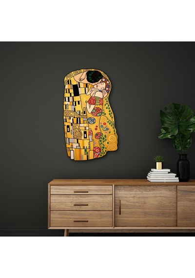 Altın Öpücük - Metal Tablo - Dec0193 39 X 65 Cm Çok Renkli