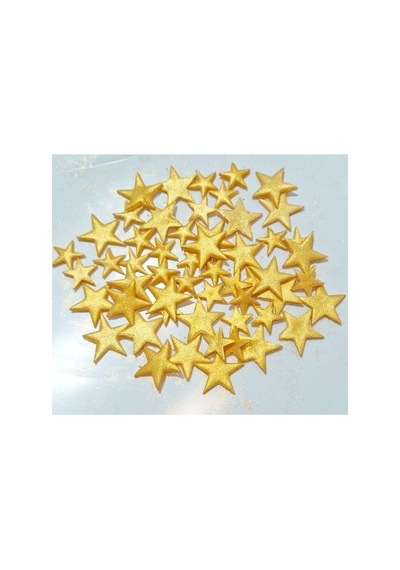 Yenilebilir Pasta Süsü Gold Yıldız Şeker Hamurundan 25 Gr