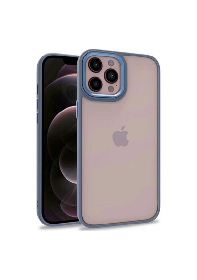 Apple Uyumlu iPhone 12 Pro Max Kılıf Zore Flora Kapak Mavi