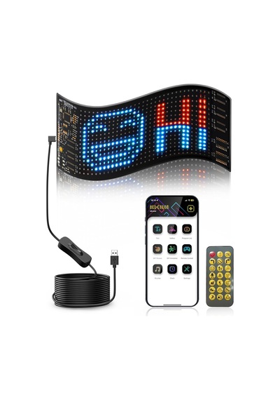 Hymark Programlanabilir 17x7cm Matrix Kayan Yazı Emoji Led Ekran