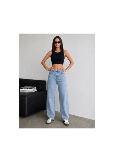 Bluemarlin Buz Kar Tam Kalıp Yan Parçalı Jeans Baggy Denim/kot Pantolon Buzkar
