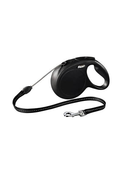 Flexi New Classic İp Otomatik Köpek Gezdirme Tasması Siyah M 8 Mt Çok Renkli