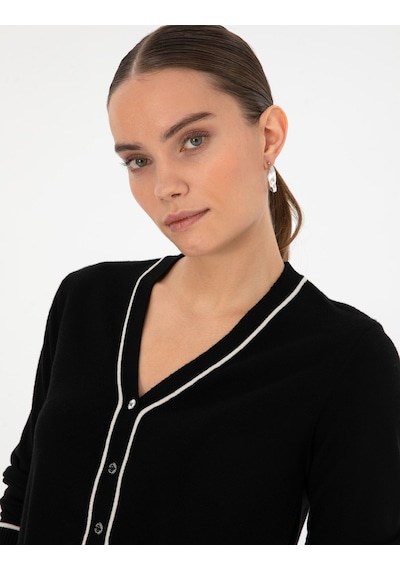 Pierre Cardin Kadın Siyah Hırka Triko 50316344-vr046 Siyah
