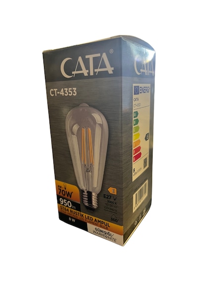 Cata Ct-4353 St64 Rustik Led Ampul 8w Günışığı - 5 Li Paket