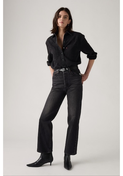 Levi's Ribcage Straight Ankle Loom About Med Indigo Pamuklu Kadın Jean-24595 Siyah