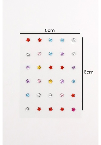 Çok Renkli Çiçek Figürlü Yüz Ve Tırnak Sticker