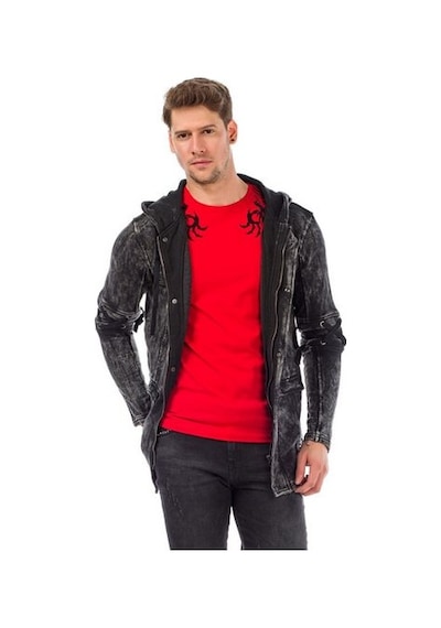 Cipo & Baxx Cl257 Bağcıklı Kapşonlu Fermuarlı Erkek Sweatshirt 001