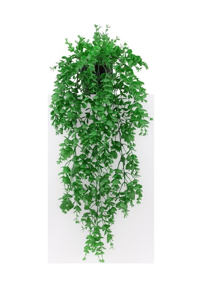 Mini Siyah Plastik Saksıda Yapay Sarkan Şimşir 001