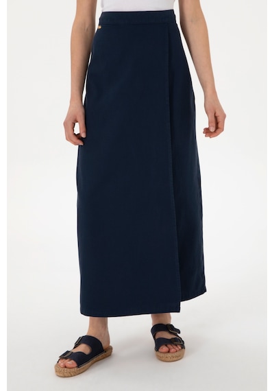 U.S. Polo Assn. Kadın Lacivert Maxi Dokuma Etek 50300666-VR033