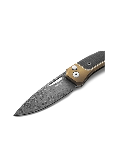 Lionsteel Twain Damascus - Bronze Titanium / Carbon Fiber Kamp Çakı Bronz