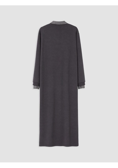 Lcw Modest Antrasit Gömlek Yaka Sweat Elbise