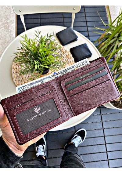 Watchofroyal Insıde Zıpper Bordo Hakiki Deri Cüzdan