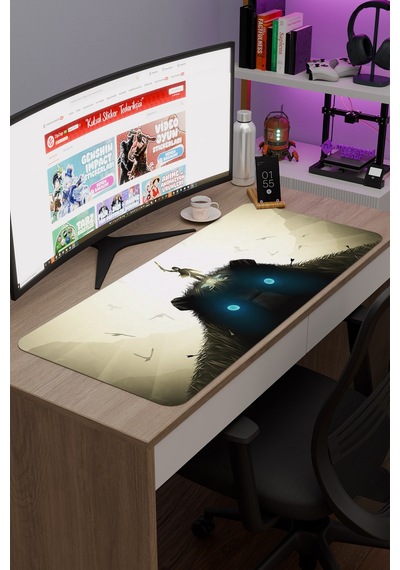 Shadow Of The Colossus Dikişli Kauçuk Oyuncu Mousepad V3 - 90x40 Xxl Gaming Mouse Pad
