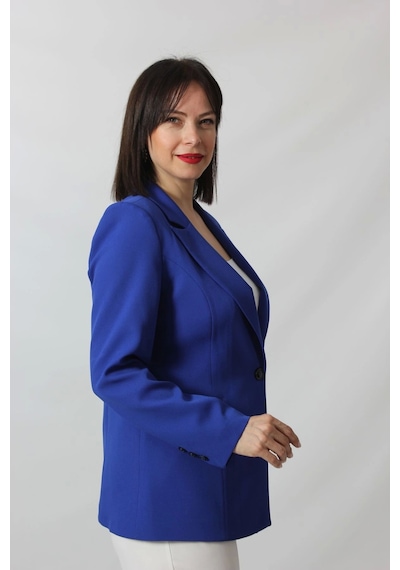 Moda Berray 1904 Saks Mavi Fermuarlı Cep Aksesuarlı Kadın Büyük Beden Blazer Ceket Saks Mavi Moda Berray 1904 Saks Mavi Fermuarlı Cep Aksesuarlı Kadın Büyük Beden Blazer Ceket Saks Mavi