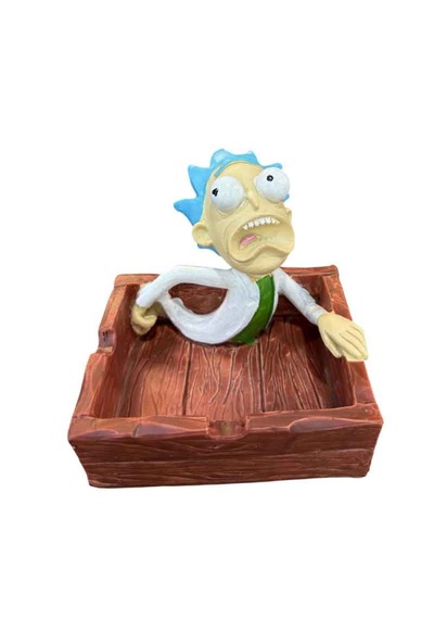 Rick Figürlü Seramik Küllük Dekoratif Karakter Tasarımlı Küllük