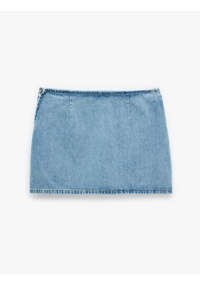 Koton Pamuklu Fermuarlı Relax Fit Mini Denim Şort Etek Açık İndigo 6sal70037md Koton Pamuklu Fermuarlı Relax Fit Mini Denim Şort Etek Açık İndigo 6sal70037md